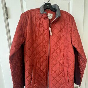 Peter Millar quilted jacket.  NWT.  Snap missing size Small.  New Rust color